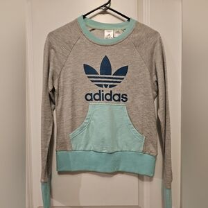 Adidas SAMPLE sweatshirt Womens M Teal/Grey